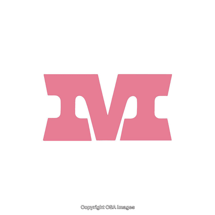 Pink Letter M Graphic on a Minimal White Background