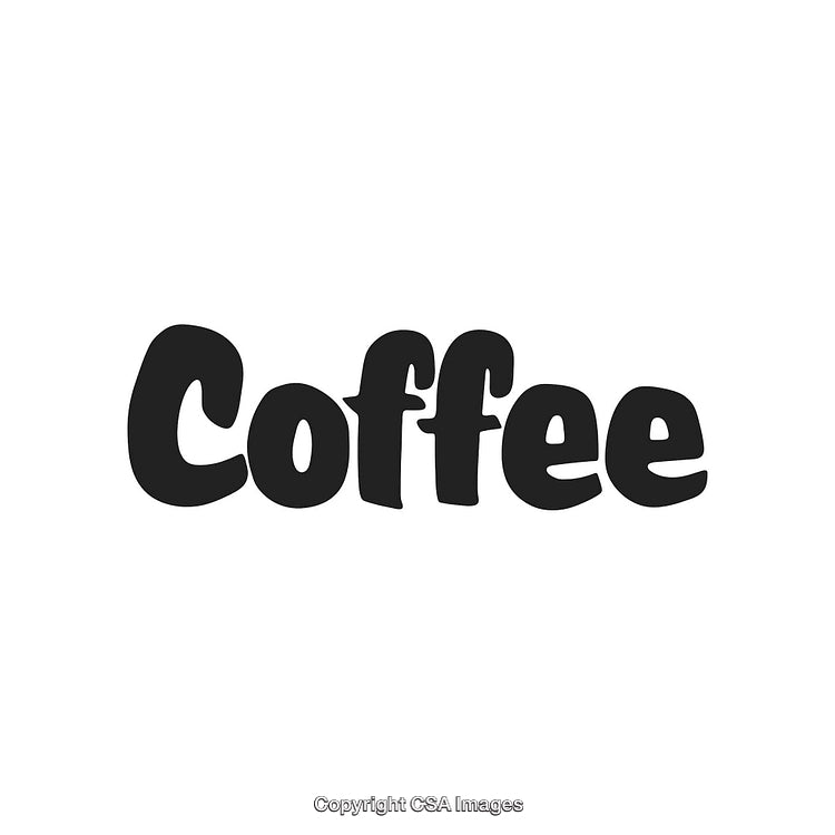 Stylish Coffee Typography Design with Bold Letters on White Background