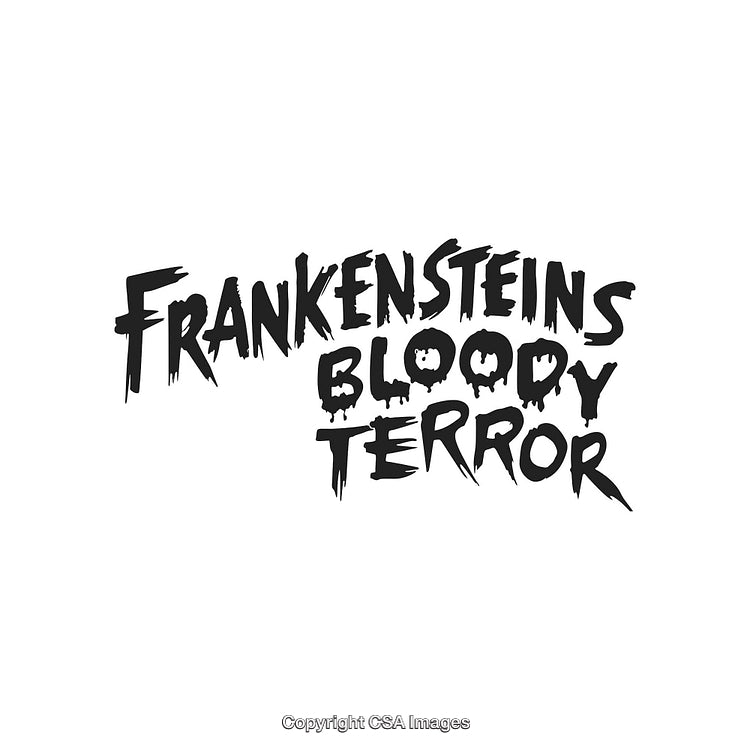 Spooky Halloween Text Design Featuring Dripping Letters and Horror Themes