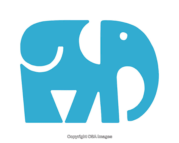Stylized Blue Elephant Icon With Modern Minimalist Design