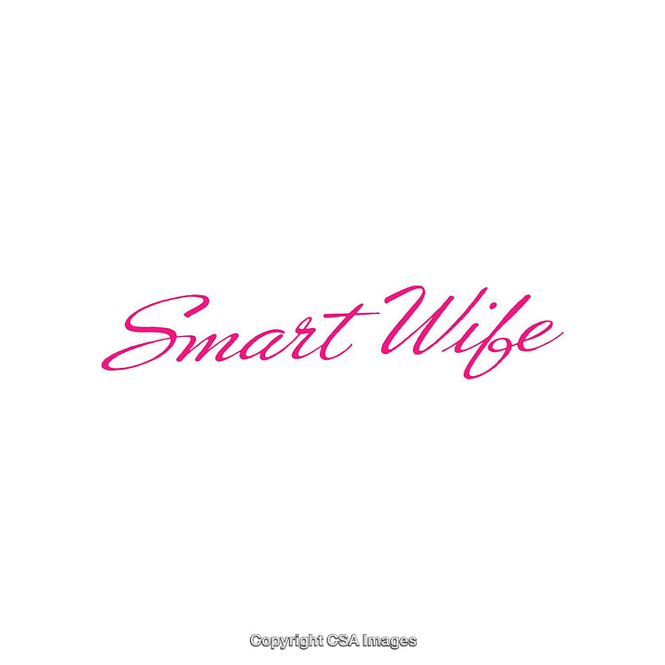 Elegant Pink Script Logo Featuring the Text 'Smart Wife' on White Background