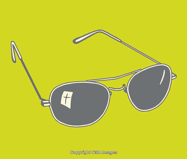Stylish Aviator Sunglasses Drawing on a Vibrant Yellow Background