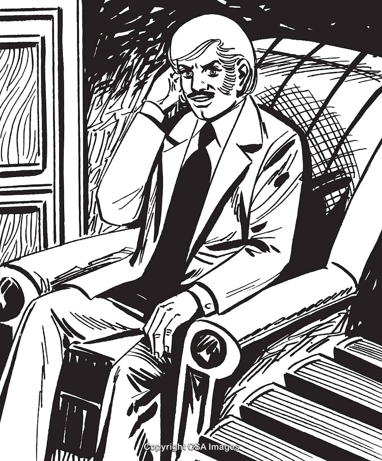 Retro Illustration of a Businessman Relaxing in a Chair