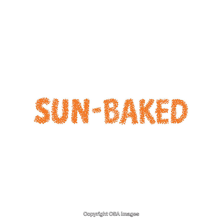 Text Design Highlighting Sun-Baked Theme in Vibrant Orange Letters