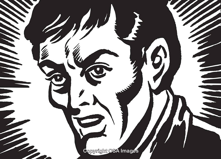 Retro Style Artwork of a Man's Face in Bold Graphic Lines