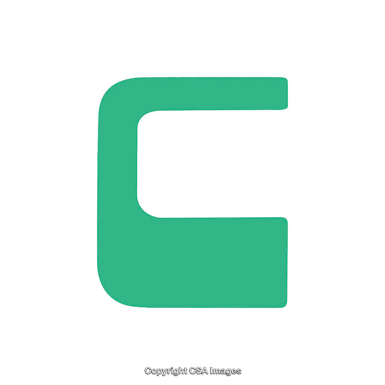 Bold Green Letter C in Minimalist Graphic Design on White Background