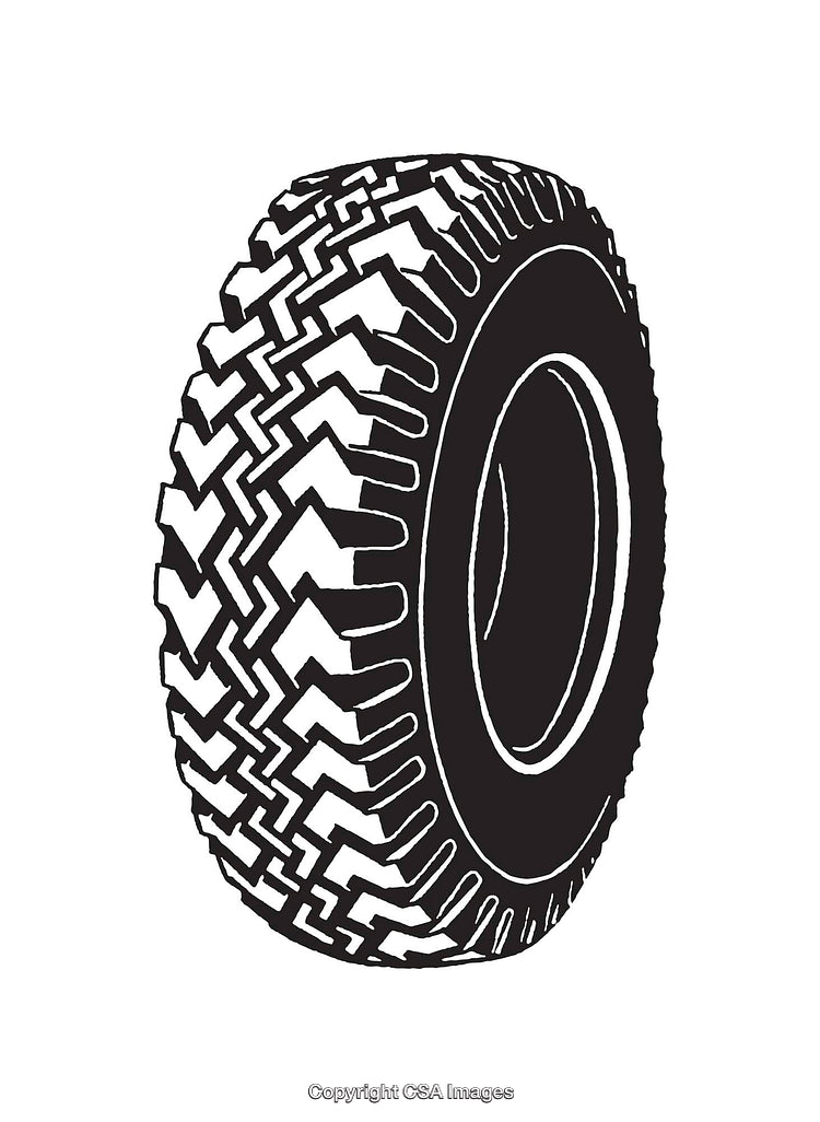 Black And White Line Art of a Detailed Tire Design