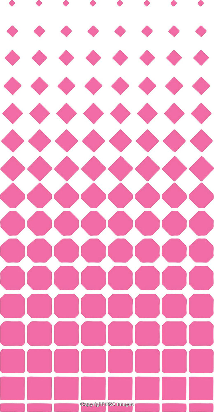 Pink Geometric Pattern with Gradual Shape Transition on White Background