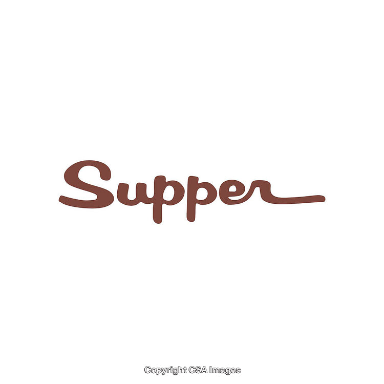Stylized Brown "Supper" Text Design on White Background