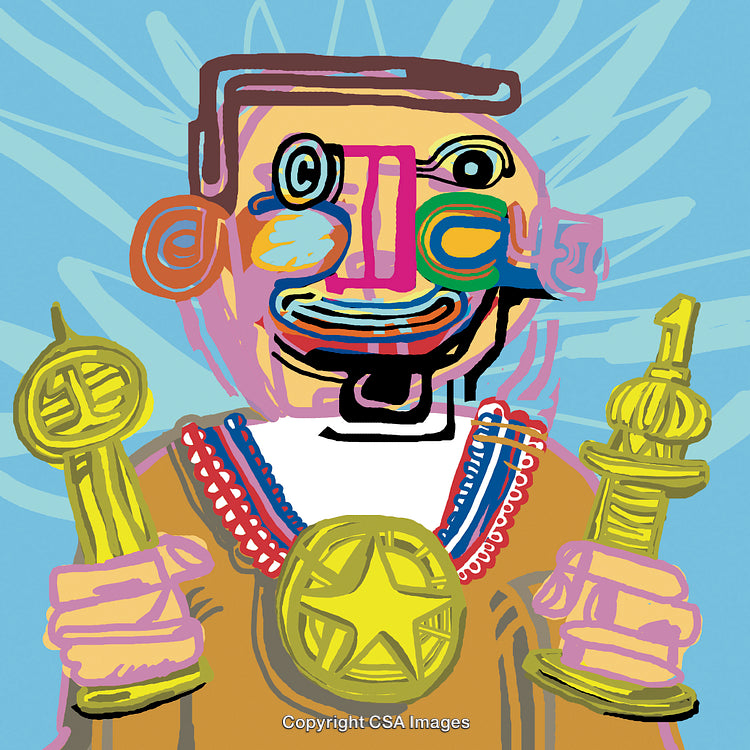 Person with Trophies and an Award