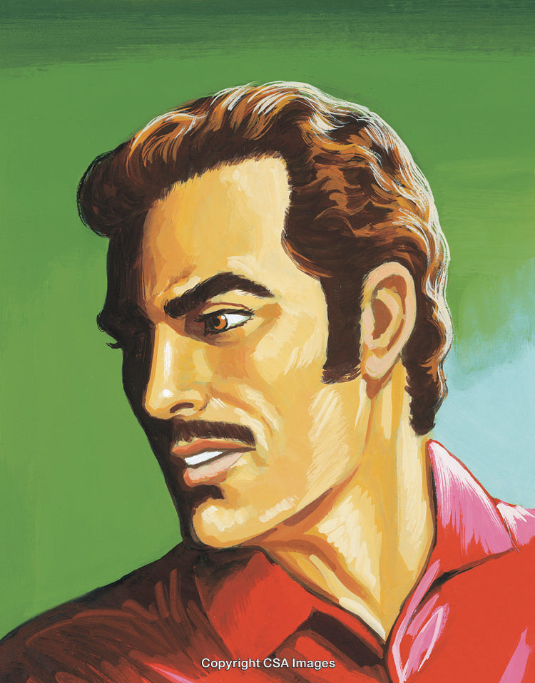 Vibrant Portrait of a Man in a Red Shirt on a Green Background