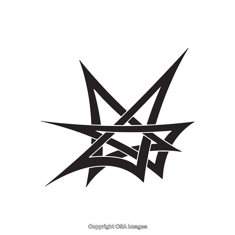 Black and White Abstract Geometric Star Shape Design