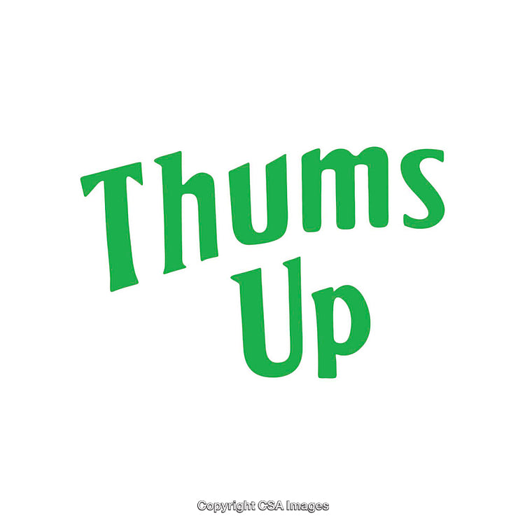 Green Typography Design Featuring the Phrase "Thums Up" in Bold Letters