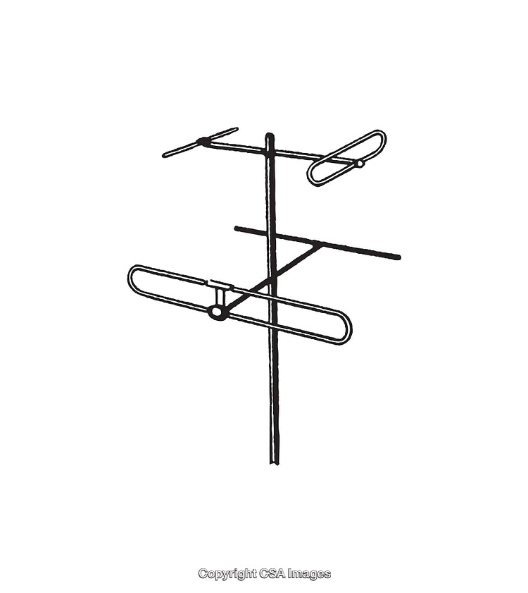 Black and White Line Art Illustration of an Antenna Design