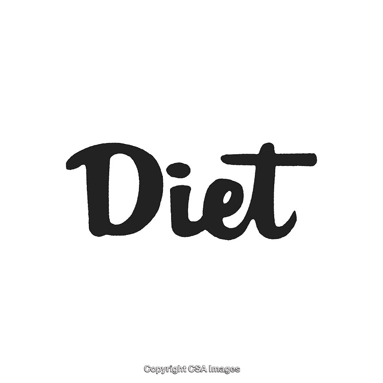 Word Diet in Handwritten Calligraphy on White Background