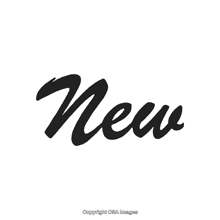 Stylized Black Handwritten Word 'New' on White Background