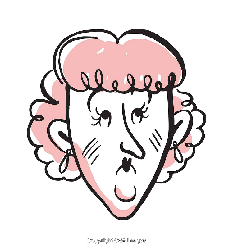 Hand-Drawn Cartoon Illustration of a Surprised Woman's Expressive Face