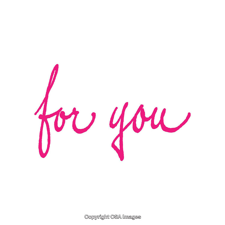 Handwritten 'For You' Text in Bold Pink on White Background