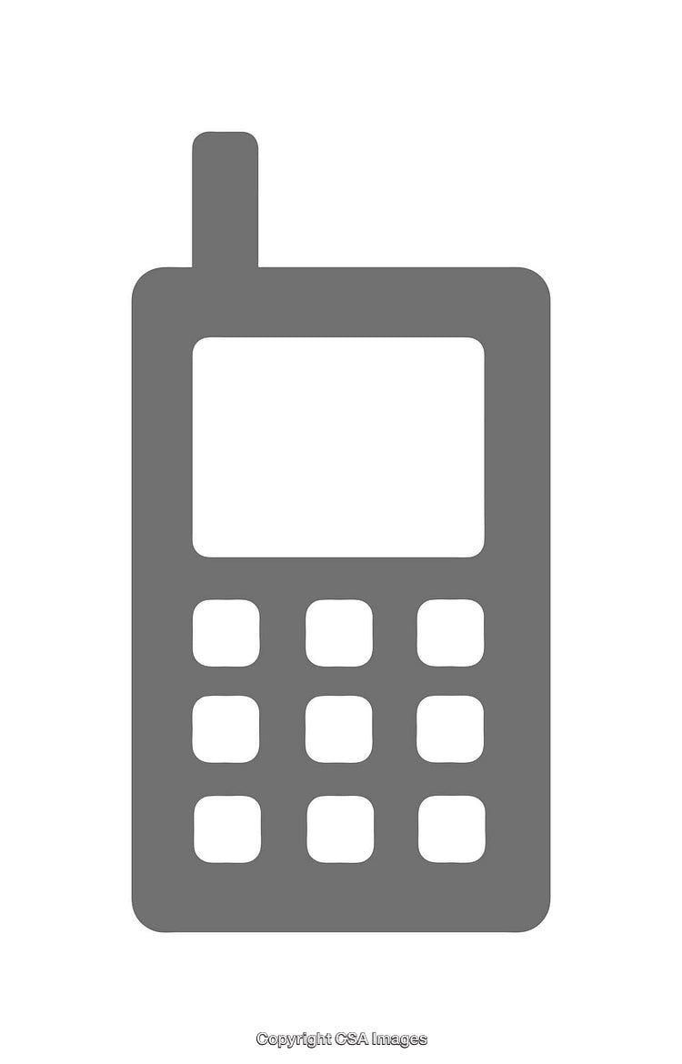 Gray Mobile Phone Icon with Keypad and Antenna in Minimalistic Style