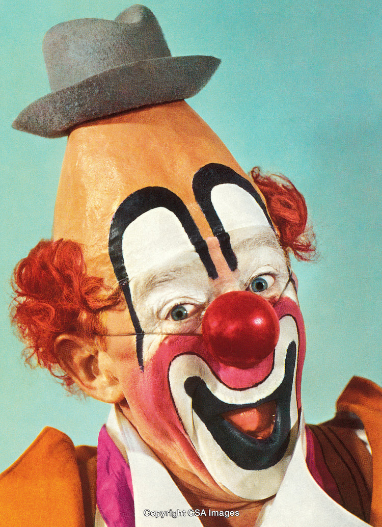 Colorful Clown with a Red Nose and a Joyful Expression