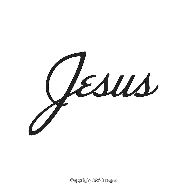 Handwritten Script Featuring the Word Jesus in Modern Calligraphic Style