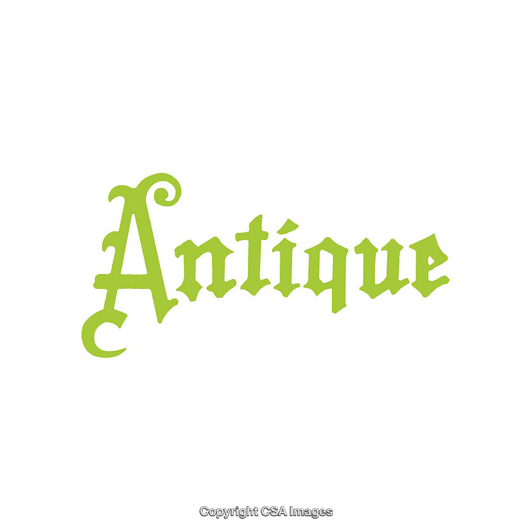 Green Antique Text in Old English Styled Calligraphic Font
