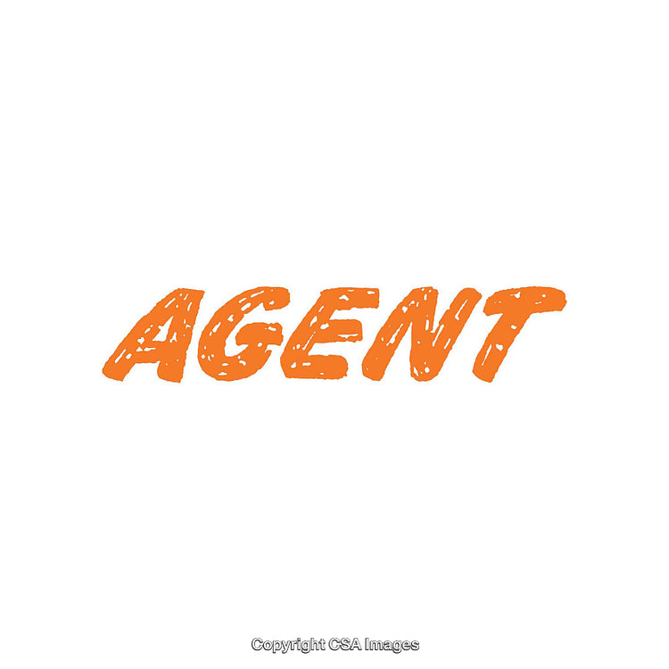 Orange Text Display Reading 'Agent' on a White Background