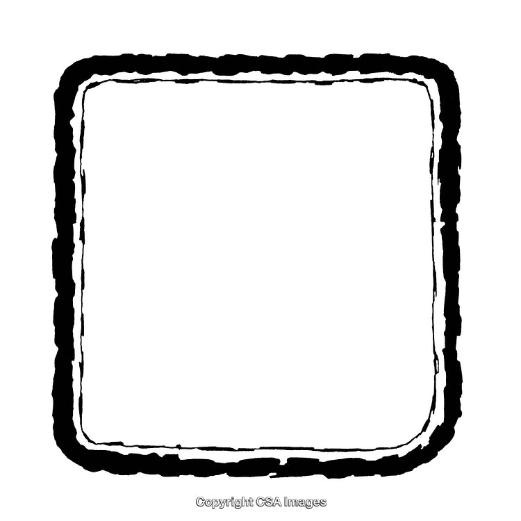 Simple Hand-Drawn Black and White Square Border Illustration