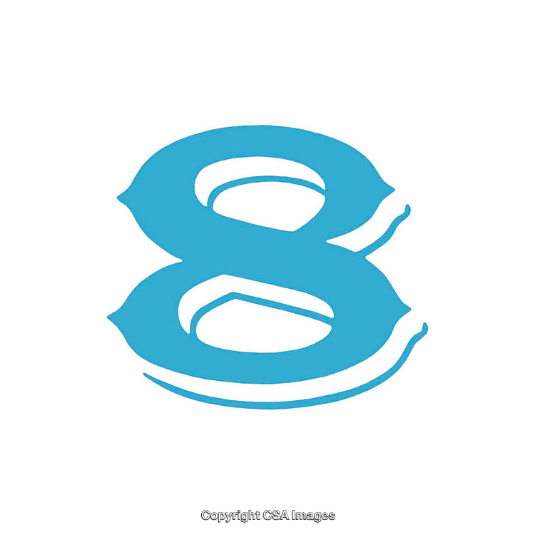 Stylized Blue Number Eight in Modern Minimalist Design