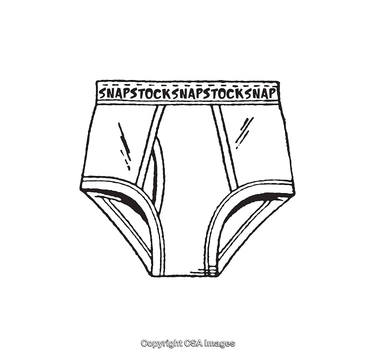 Black and White Line Art of Briefs Styled With Minimalist Design