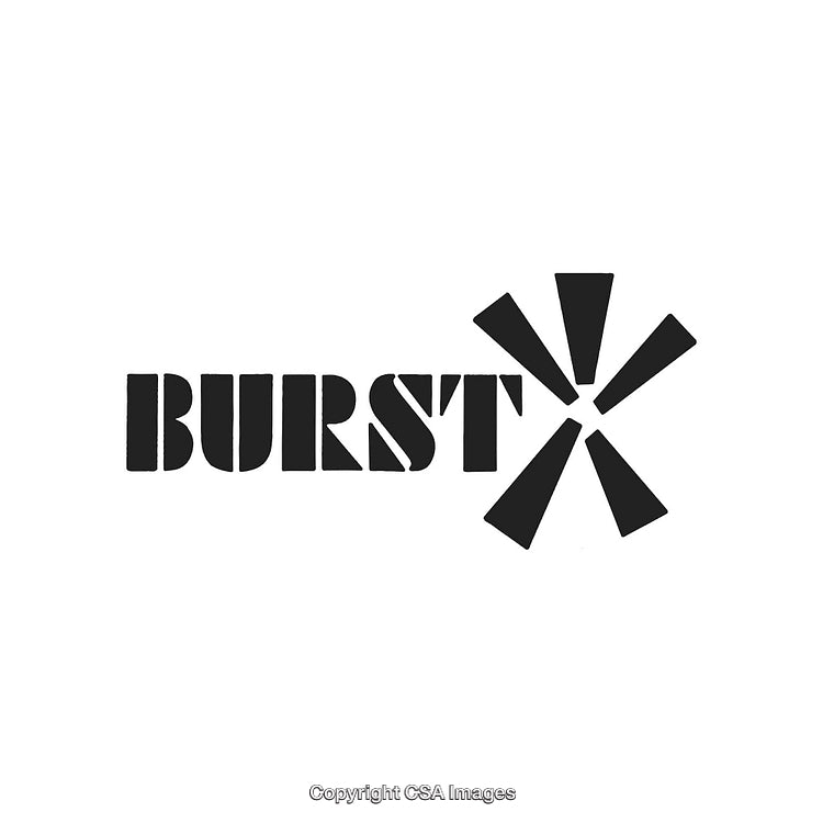 Black Stylized Burst Design with Unique Geometric Graphics and Typography