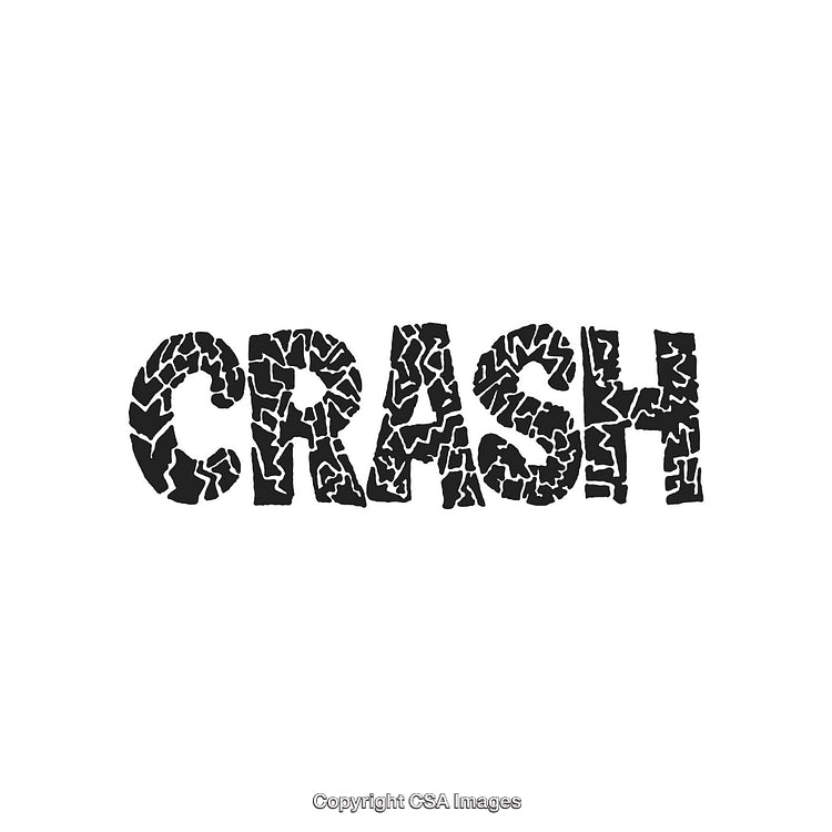Cracked Text Design Featuring the Word 'Crash' in Bold Shattered Texture