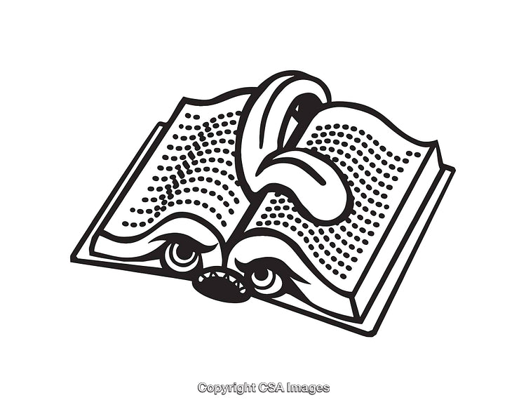 Black and White Cartoon Book Illustration with Character Details