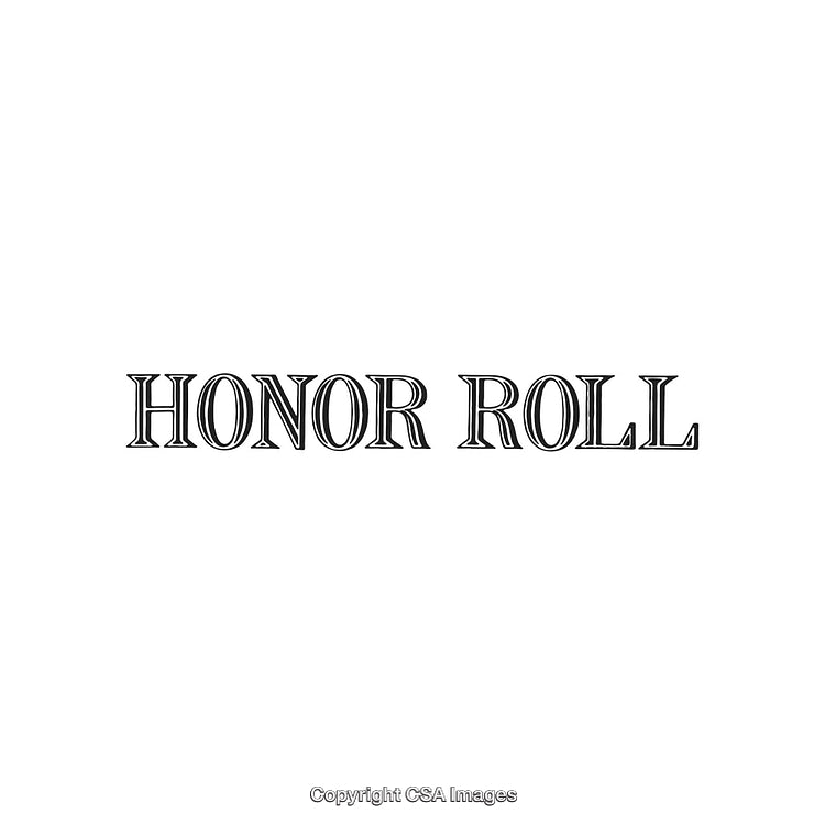 Decorative Honor Roll Text in Bold Classic Font on White Background