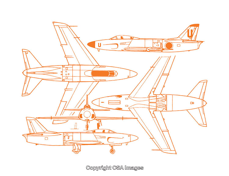Detailed Aircraft Diagrams Featuring Multiple Perspectives and Layouts