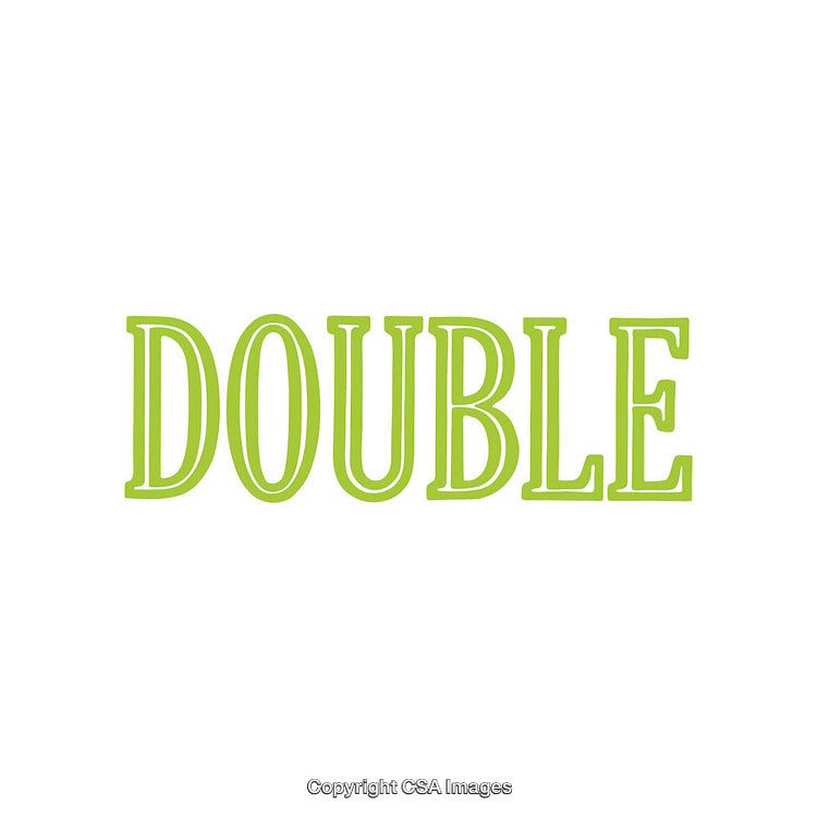 Green Bold Double Font Text on White Background Symbolizing Quantity