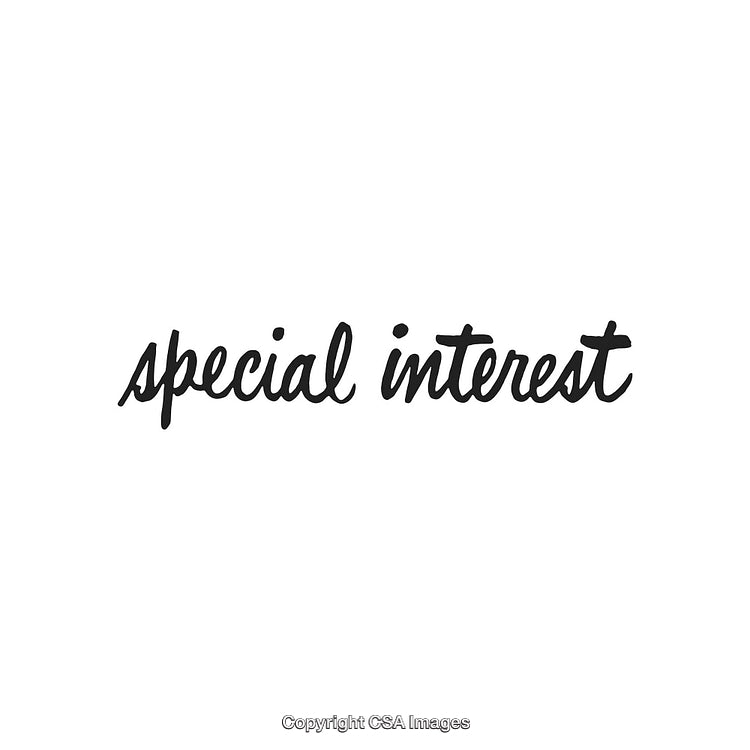 Elegant Script Typeface Spelling 'Special Interest' in Black on White