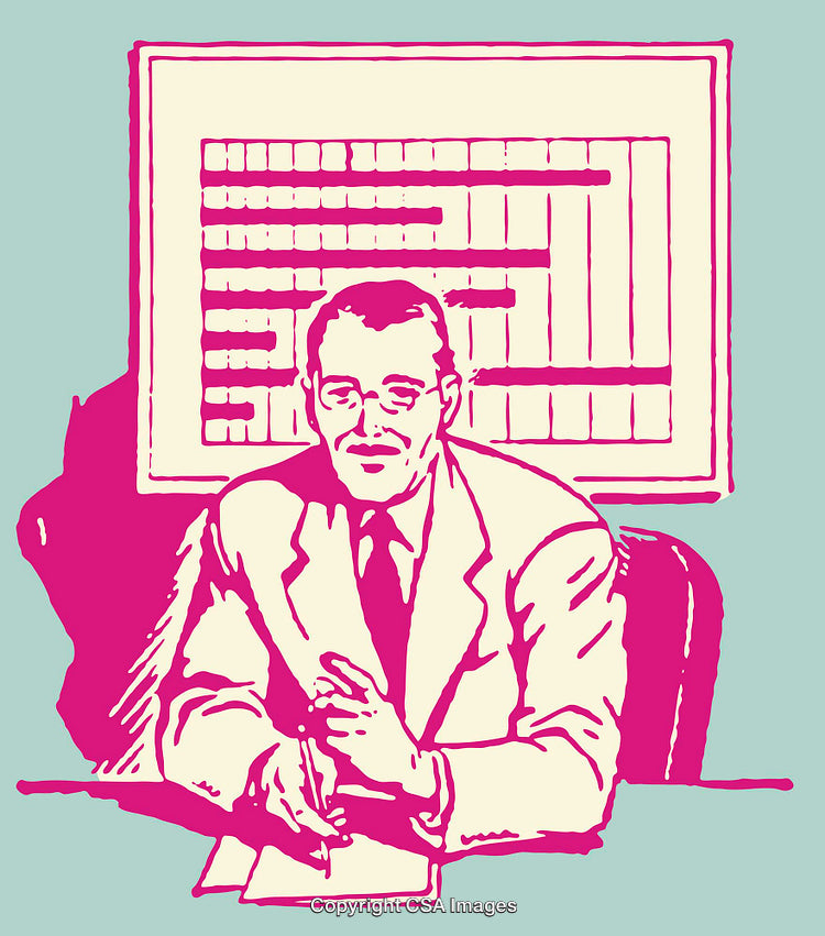 Retro Style Illustration of a Man in a Business Setting