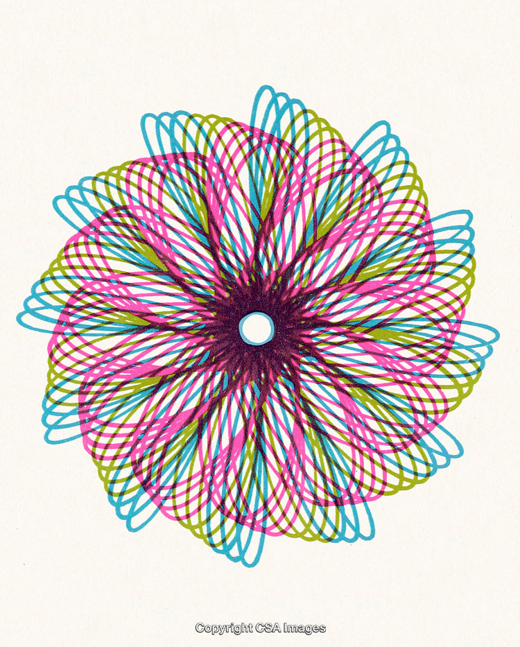 Colorful Abstract Spirograph Design with Geometric Patterns and Vibrant Shapes