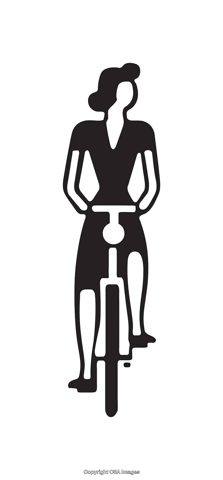 Simple Black and White Icon of a Person Riding a Bicycle