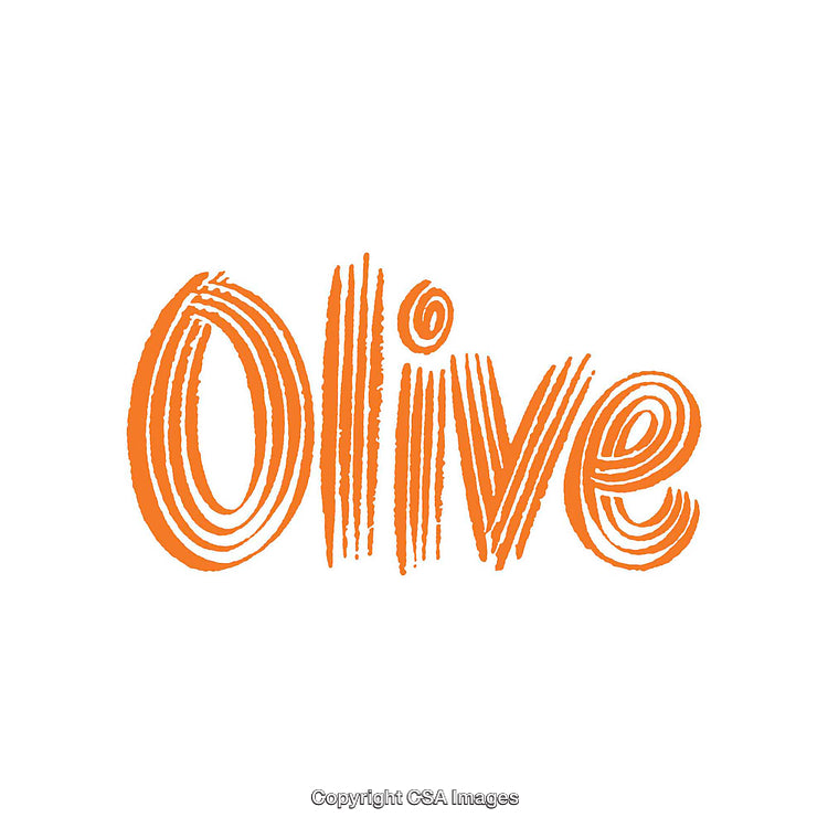 Vibrant Text Design Showing the Word 'Olive' in Orange Hue
