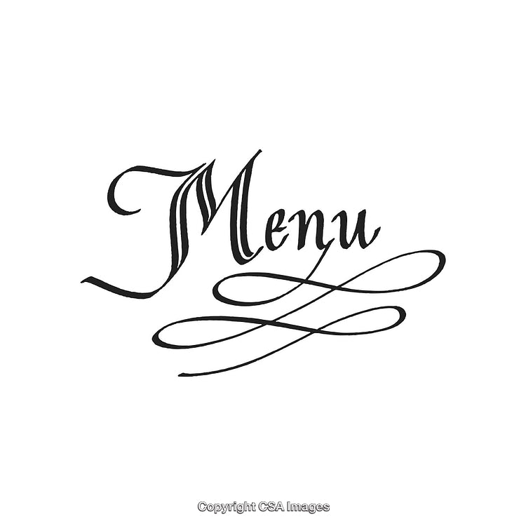 Elegant Decorative Vintage Menu Card Design with Flourish Elements