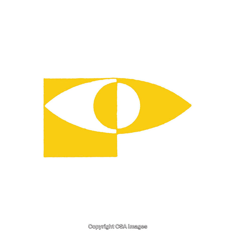 Yellow Geometric Eye Shape Logo Abstract Vector Design