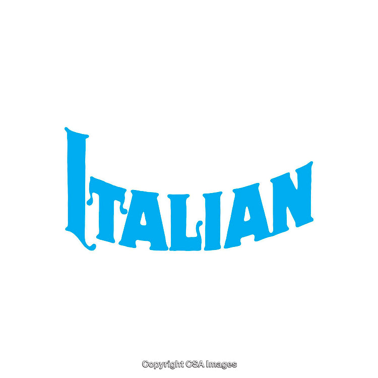Blue Italian Typography Design with Stylish Lettering