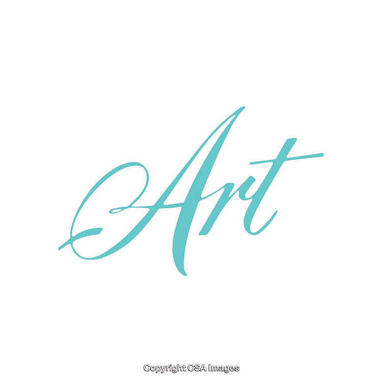 Elegant Calligraphy Word 'Art' in Blue on White Background