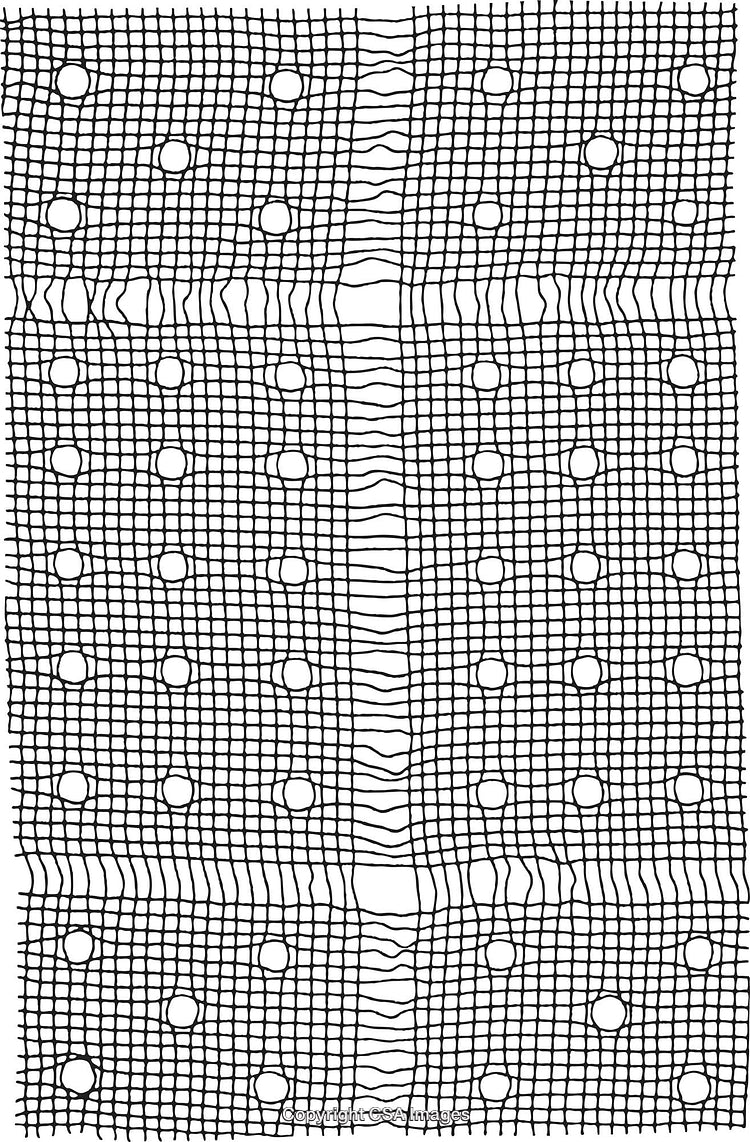 Abstract Black And White Pattern With Circular And Grid Elements