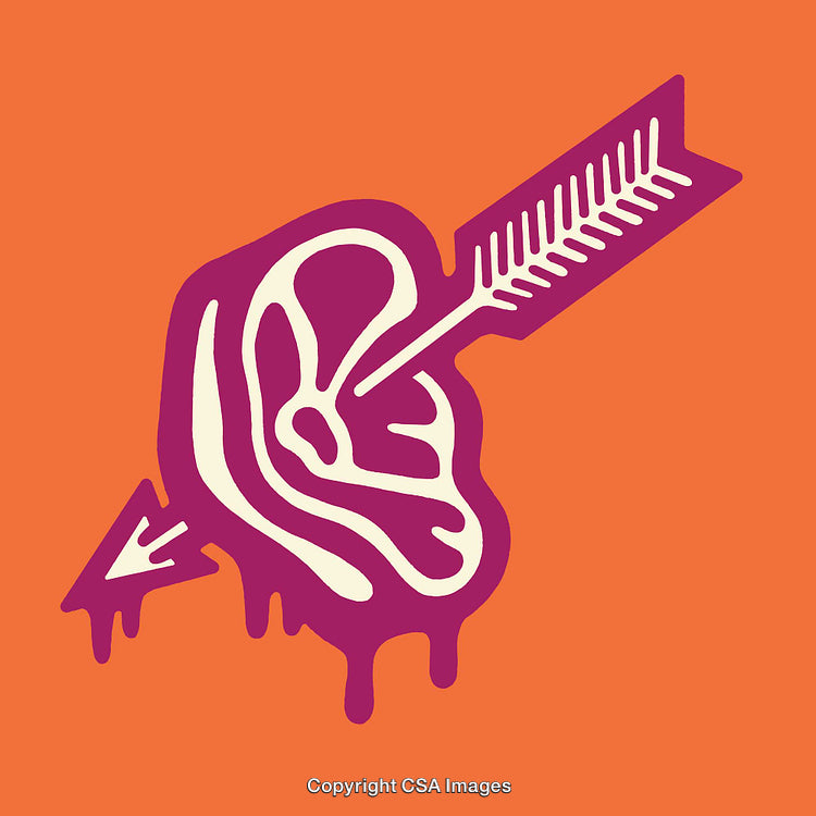 Creative Color Line Art Illustration of an Arrow Piercing a Dripping Shape