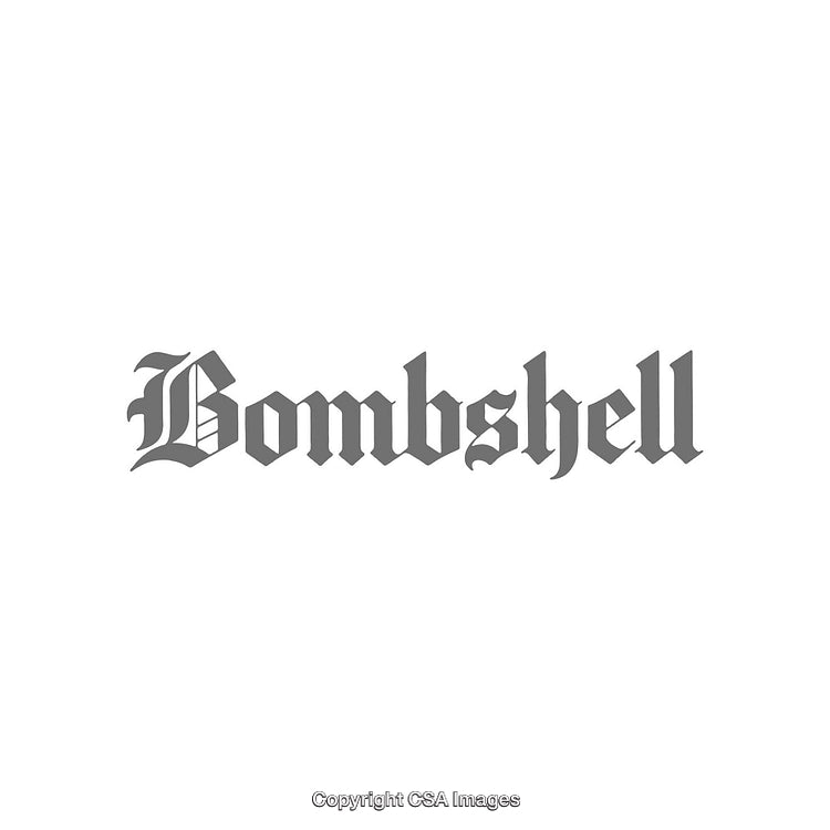 Gothic Style Typography Featuring the Word 'Bombshell' in Monochromatic Tone