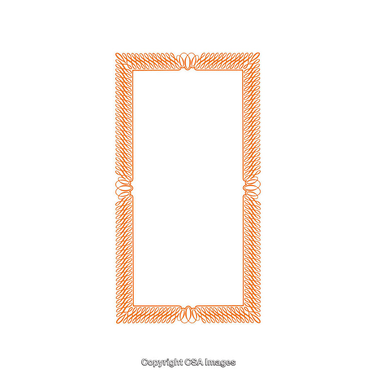 Intricate Ornamental Border with Elegant Looped Design in Vivid Orange Hue