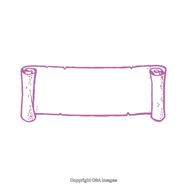 Hand-Drawn Pink Scroll Banner Illustration on a White Background
